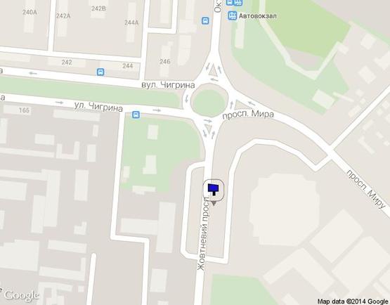 Схема рекламной плоскости по адресу пр. Богоявленський - напроти Автовокзалу