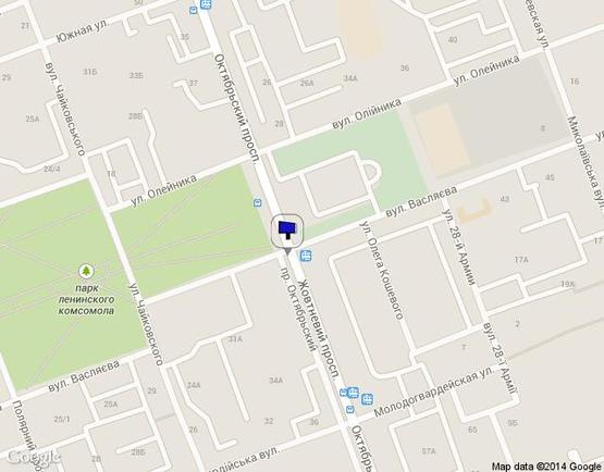 Схема рекламной плоскости по адресу пр. Жовтневий- вул. Васляєва