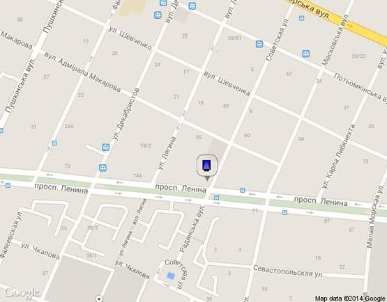 Схема рекламної площини за адресою пр. Леніна - вул. Радянська (магазин 100)