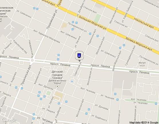 Схема рекламной плоскости по адресу пр. Леніна - вул. Радянська (магазин 100)