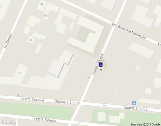 Схема рекламной плоскости по адресу вул. Радянська, між вул. Адм. Макарова та пр. Леніна