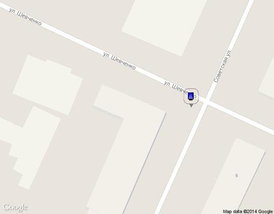 Схема рекламной плоскости по адресу вул. Радянська - вул. Шевченко