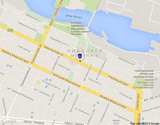 Схема рекламной плоскости по адресу вул. Радянська - вул. Нікольська