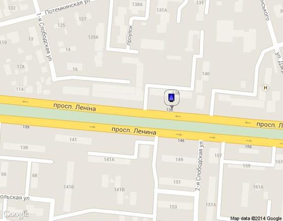 Схема рекламної площини за адресою пр. Леніна, 138 - вул. Дзержинського