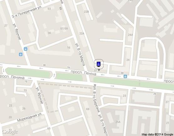 Схема рекламної площини за адресою пр. Леніна, 22 (ц. ринок)