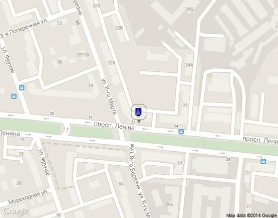Схема рекламной плоскости по адресу пр. Леніна, 22 (ц. ринок)
