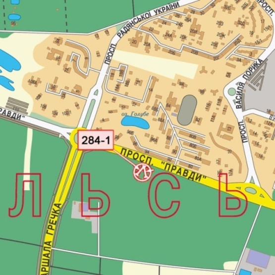 Схема рекламної площини за адресою Правды просп., 94 (маркет "Фора", ОщадБанк, Библиотека им. А.Головка ), направ. в центр