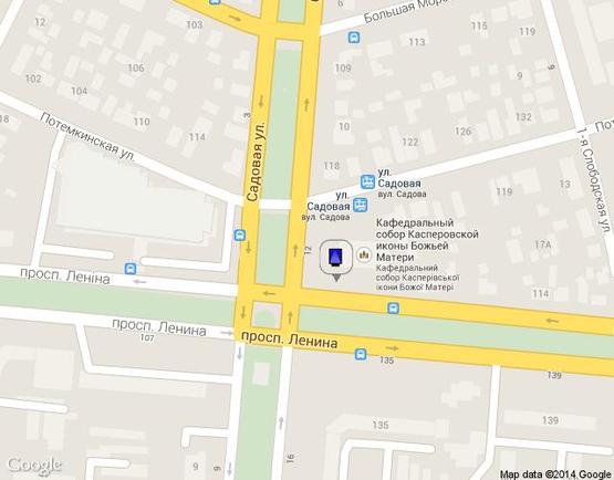 Схема рекламної площини за адресою пр. Леніна - вул. Садова