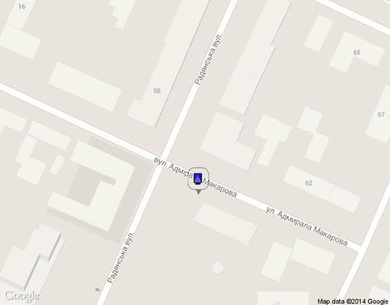 Схема рекламной плоскости по адресу вул. Адм. Макарова - вул. Радянська (МакДональдз)