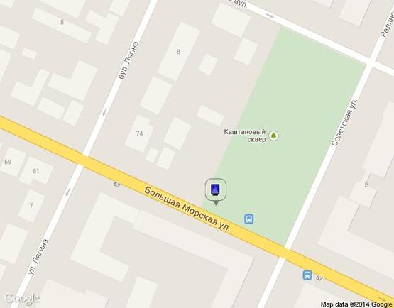 Схема рекламної площини за адресою вул. Велика Морська, між вул. Радянською та вул. Лягіна