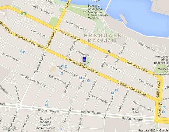 Схема рекламной плоскости по адресу вул. Велика Морська, між вул. Радянською та вул. Лягіна