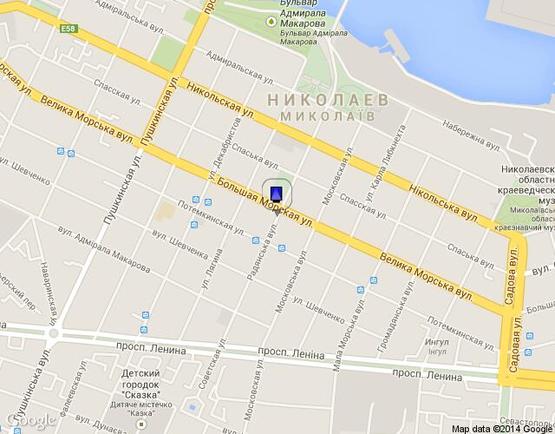 Схема рекламной плоскости по адресу вул. Радянська, між вул. Потьомкінською та вул. В. Морською