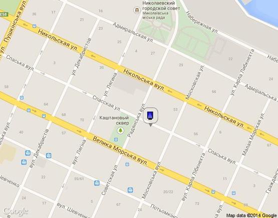 Схема рекламной плоскости по адресу вул. Спаська, між вул. радянською та вул. Московською