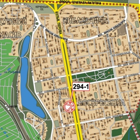 Схема рекламной плоскости по адресу Перова бул., 13 (маркет "Фора", Библиотека им. П.М.Буйка, магазин "MOYO", направление к Броварскому просп.)