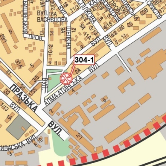 Схема рекламной плоскости по адресу Алма-Атинская ул., напротив №4 (маркет "Фора", салон красоты "Ниак"), направ. в центр города