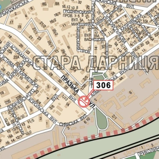 Схема рекламної площини за адресою Пражская ул./Алма-Атинская ул. (маркет "Фора", "Еко-маркет", ОщадБанк, аптека"Валедус"), направ. в центр