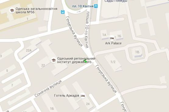 Схема рекламної площини за адресою Генуезська вул. - Сонячна вул.