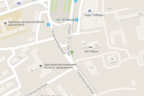 Схема рекламной плоскости по адресу 10 Квітня пл. - Генуезська вул.