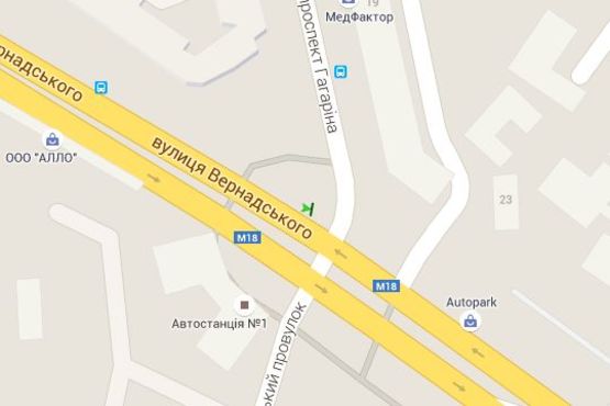 Схема рекламной плоскости по адресу Вернадського вул. - Гагаріна просп., (колона) (сторона С)