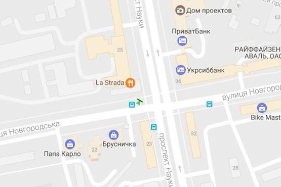 Схема рекламної площини за адресою Науки просп. (Леніна просп.) - Новгородська вул., №2 (№1)