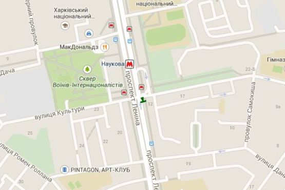 Схема рекламної площини за адресою Науки просп. (Леніна просп.), 12 - Культури вул.