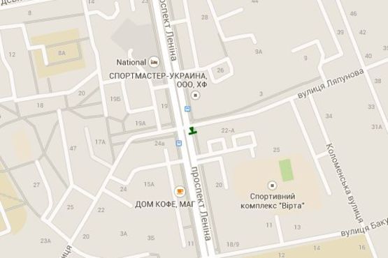 Схема рекламной плоскости по адресу Науки просп. (Леніна просп.) - Академіка Ляпунова вул.