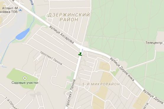 Схема рекламной плоскости по адресу Науки просп. (Леніна просп.) - Дерев`янка вул., (зупинка)