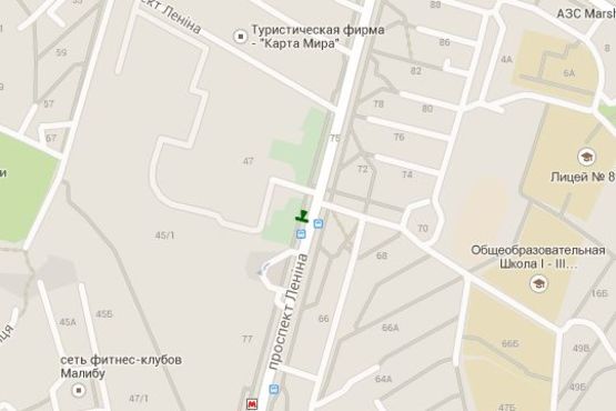 Схема рекламной плоскости по адресу Науки просп. (Леніна просп.), 47 (зупинка)