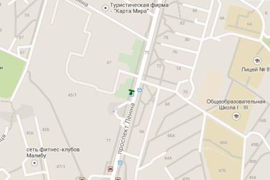 Схема рекламной плоскости по адресу Науки просп. (Леніна просп.), 47 (зупинка)