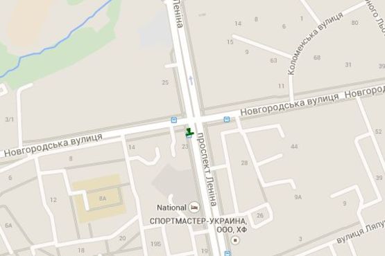 Схема рекламной плоскости по адресу Науки просп. (Леніна просп.) - Новгородська вул., (зупинка) №2