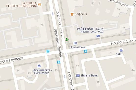 Схема рекламной плоскости по адресу Науки просп. (Леніна просп.) - Новгородська вул., (зупинка) №1