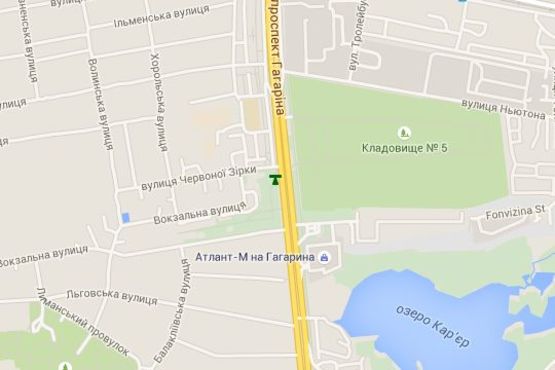 Схема рекламної площини за адресою Гагаріна просп. - Пильчикова вул. (Червоної Зірки вул.), (зупинка)