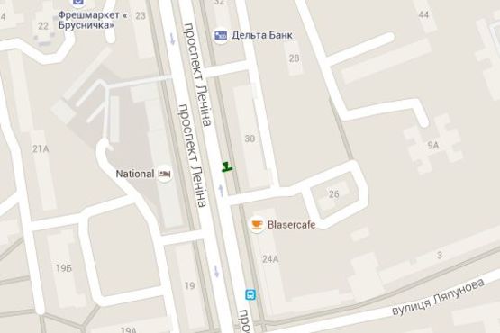 Схема рекламной плоскости по адресу Науки просп. (Леніна просп.), 30 (№1)