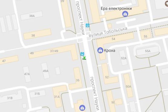 Схема рекламної площини за адресою Науки просп. (Леніна просп.), 37/49 (№1)