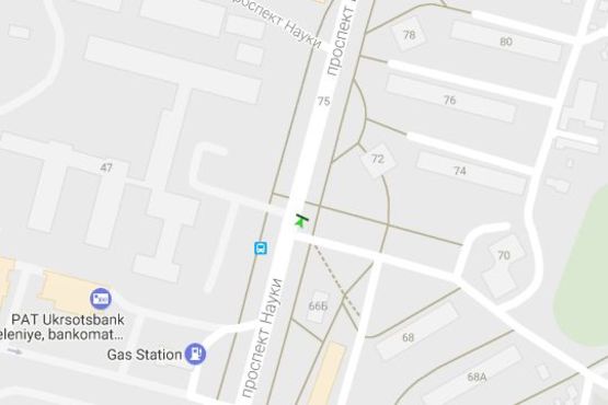 Схема рекламной плоскости по адресу Науки просп. (Леніна просп.), 70 (№1)