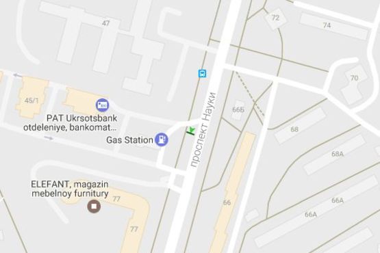 Схема рекламної площини за адресою Науки просп. (Леніна просп.), 45 (№1)