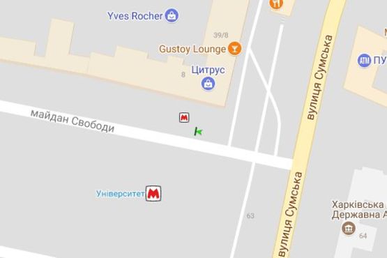 Схема рекламної площини за адресою Свободи пл., 8 (№1)