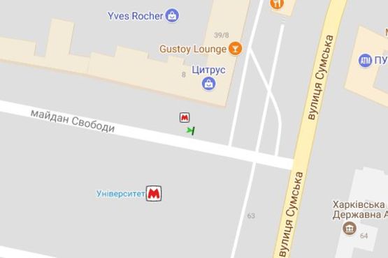 Схема рекламной плоскости по адресу Свободи пл., 8 (№1)