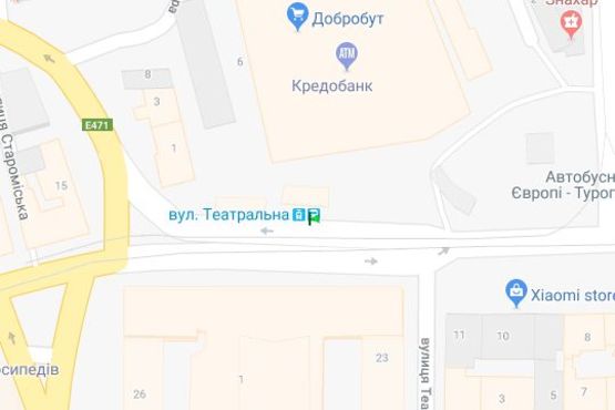 Схема рекламної площини за адресою Князя Ярослава Осмомисла пл. - Театральна вул., (№2)