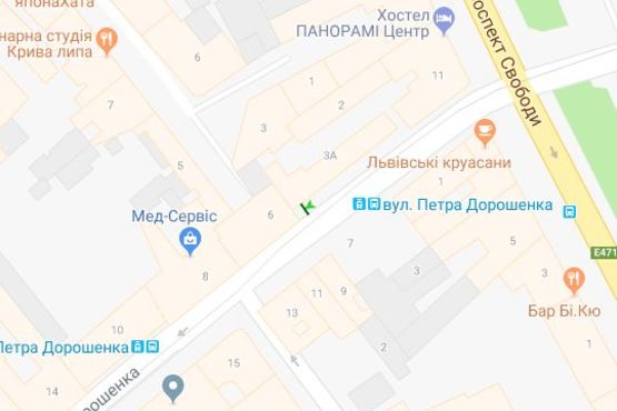 Схема рекламної площини за адресою Петра Дорошенко вул., (№2)