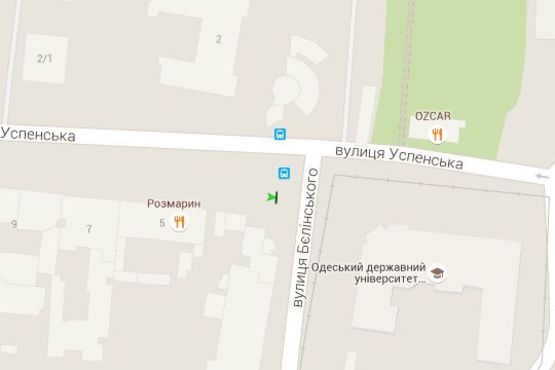 Схема рекламной плоскости по адресу Успенська вул., 3 - Леонтовича вул. (Белінського вул.) (остановка)