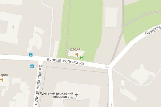 Схема рекламной плоскости по адресу Успенська вул. - Леонтовича вул. (Белінського вул.) - Лідерсівський бульв. (остановка)