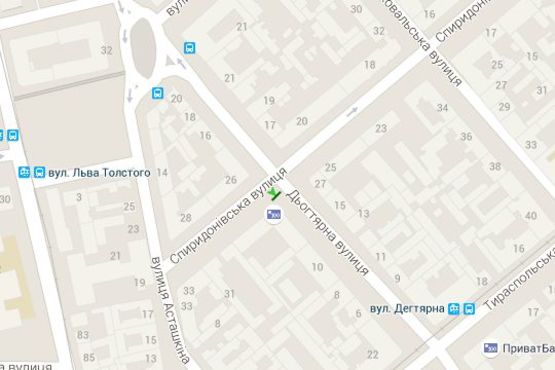 Схема рекламної площини за адресою Дьогтярна вул., 12 - Спіридонівська вул.