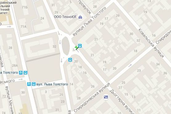 Схема рекламной плоскости по адресу Льва Толстого пл. - Дьогтярна вул. - Льва Толстого вул. (остановка)