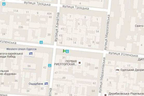 Схема рекламной плоскости по адресу Успенська вул. - Канатна вул., 45 (остановка)