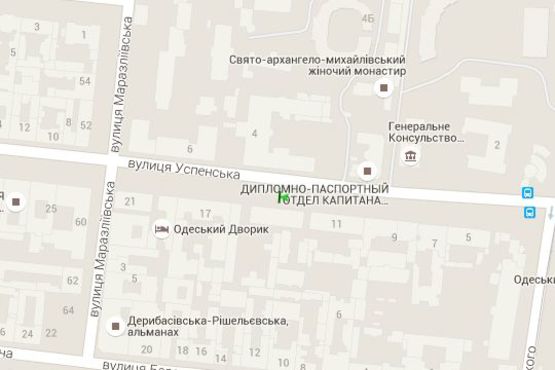 Схема рекламної площини за адресою Успенська вул., 13