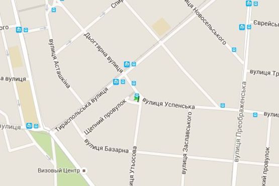 Схема рекламної площини за адресою Успенська вул. - Дьогтярна вул.