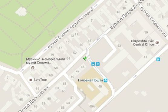 Схема рекламної площини за адресою Петра Дорошенко вул., 45 (№ 1)