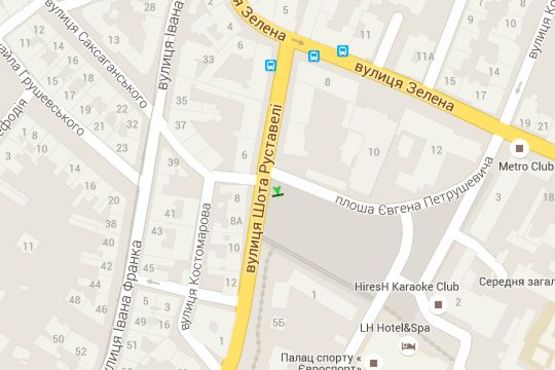 Схема рекламної площини за адресою Шота Руставелі вул., 8 (№1)