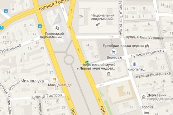 Схема рекламной плоскости по адресу Свободи просп., 22 - Низький Замок вул. (від центру)